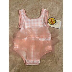 Tucker and Tate Gingham Swimsuit 3M PINK CREAM NEW